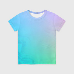 Футболка детская Градиент в голубых тонах, цвет: 3D-принт