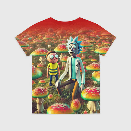 Детская футболка Рик и Морти заблудились в мухоморном поле / 3D-принт – фото 2