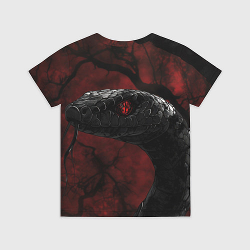 Детская футболка Черная змея киберпанк / 3D-принт – фото 2