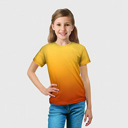 Футболка детская Градиент мягкий жёлто-оранжевый, цвет: 3D-принт — фото 2
