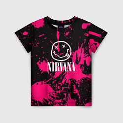 Футболка детская Nirvana pink color, цвет: 3D-принт