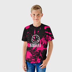 Футболка детская Nirvana pink color, цвет: 3D-принт — фото 2