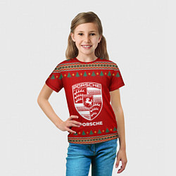 Футболка детская Porsche new year, цвет: 3D-принт — фото 2