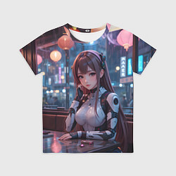 Футболка детская Аниме кибер девочка, цвет: 3D-принт