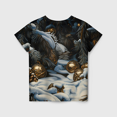 Детская футболка Новогодний кролик под елкой / 3D-принт – фото 2