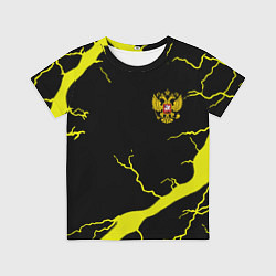 Футболка детская Россия шторм герб, цвет: 3D-принт