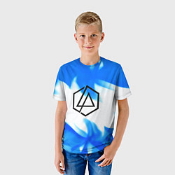 Футболка детская Linkin park blue flame, цвет: 3D-принт — фото 2