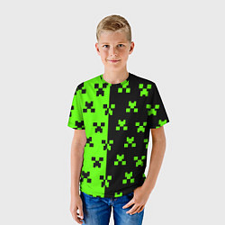 Футболка детская Майкрафт стиль текстура, цвет: 3D-принт — фото 2