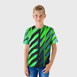 Футболка детская Чёрно-зелёная абстракция, цвет: 3D-принт — фото 2
