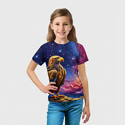 Футболка детская Орел на фоне космоса, цвет: 3D-принт — фото 2