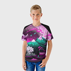 Футболка детская Горы японии природа, цвет: 3D-принт — фото 2