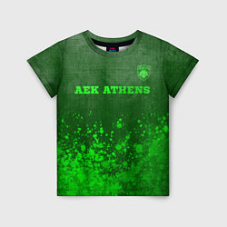 Футболка детская AEK Athens - green gradient посередине, цвет: 3D-принт