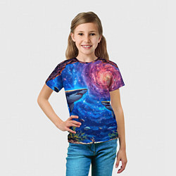 Футболка детская Космические акулы, цвет: 3D-принт — фото 2