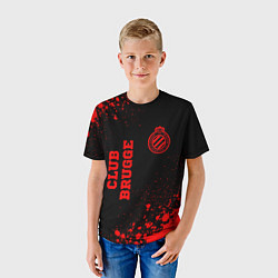 Футболка детская Club Brugge - red gradient вертикально, цвет: 3D-принт — фото 2