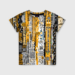 Футболка детская Cyberpunk pattern yellow, цвет: 3D-принт