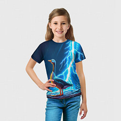 Футболка детская Гусь и разряд молнии, цвет: 3D-принт — фото 2
