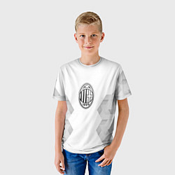 Футболка детская AC Milan white poly, цвет: 3D-принт — фото 2