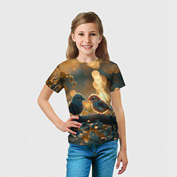 Футболка детская Влюбленные птички, цвет: 3D-принт — фото 2