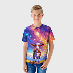 Футболка детская Коровка и звездное небо, цвет: 3D-принт — фото 2