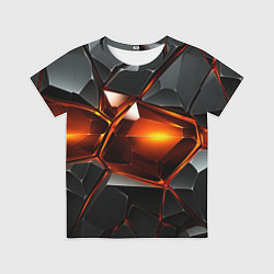 Футболка детская Красные стекла и черные камни - текстура, цвет: 3D-принт