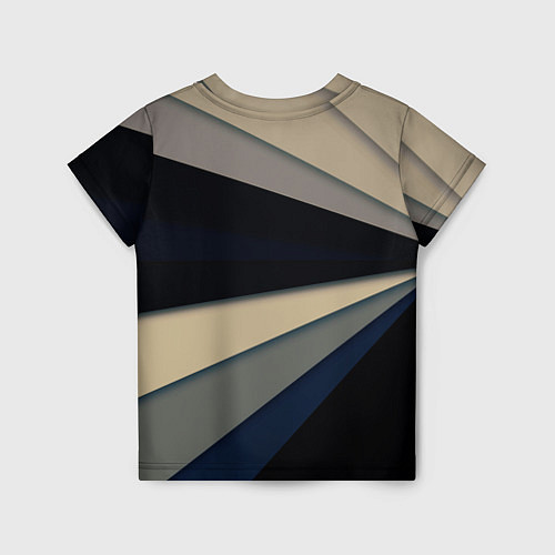 Детская футболка Фрактальные линии - темный / 3D-принт – фото 2