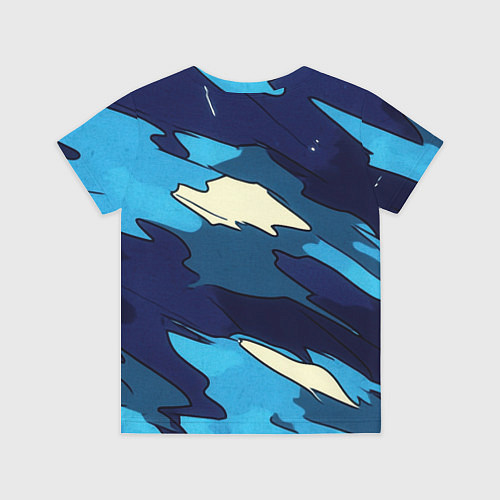 Детская футболка Синий камуфляж русская сила / 3D-принт – фото 2