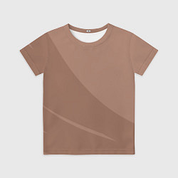 Футболка детская Мокко Мусс однотонный с полосой, цвет: 3D-принт