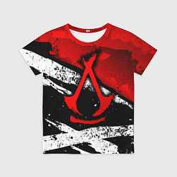 Футболка детская Assassins creed: shadows - красная абстракция, цвет: 3D-принт