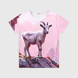 Футболка детская Козлик в розовом свете, цвет: 3D-принт
