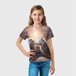 Футболка детская Волчья нежность, цвет: 3D-принт — фото 2