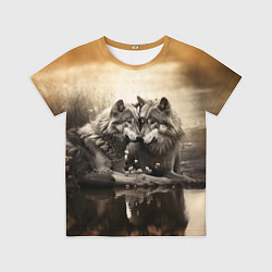 Футболка детская Любовь волка и волчицы, цвет: 3D-принт