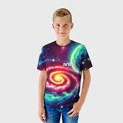 Футболка детская Spiral galaxy - neon glow, цвет: 3D-принт — фото 2