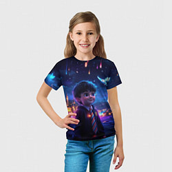 Футболка детская Гарри Поттер и волшебное небо, цвет: 3D-принт — фото 2