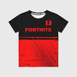 Футболка детская Fortnite - red gradient посередине, цвет: 3D-принт