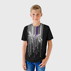 Футболка детская Штрихкод зебра, цвет: 3D-принт — фото 2