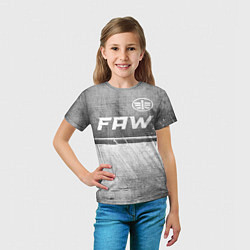 Футболка детская FAW - grey gradient посередине, цвет: 3D-принт — фото 2