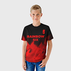 Футболка детская Rainbow Six - red gradient посередине, цвет: 3D-принт — фото 2