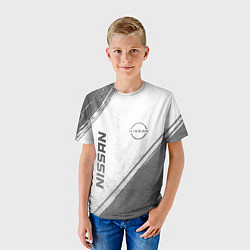Футболка детская Nissan - white gradient вертикально, цвет: 3D-принт — фото 2