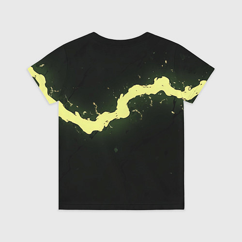 Детская футболка Желтая трещина на черном / 3D-принт – фото 2