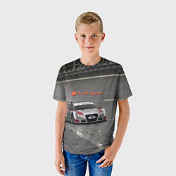 Футболка детская Автогонки на шорт-треке Audi sport racing team, цвет: 3D-принт — фото 2