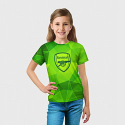 Футболка детская Arsenal green poly, цвет: 3D-принт — фото 2