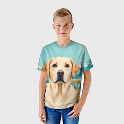 Футболка детская Лето и лабрадор, цвет: 3D-принт — фото 2
