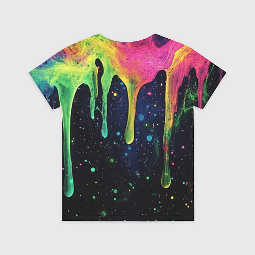 Детская футболка Разноцветные потеки краски / 3D-принт – фото 2