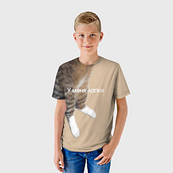 Футболка детская У меня лапки кот Марс, цвет: 3D-принт — фото 2