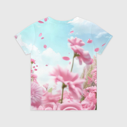 Детская футболка Единорог в цветочном поле / 3D-принт – фото 2