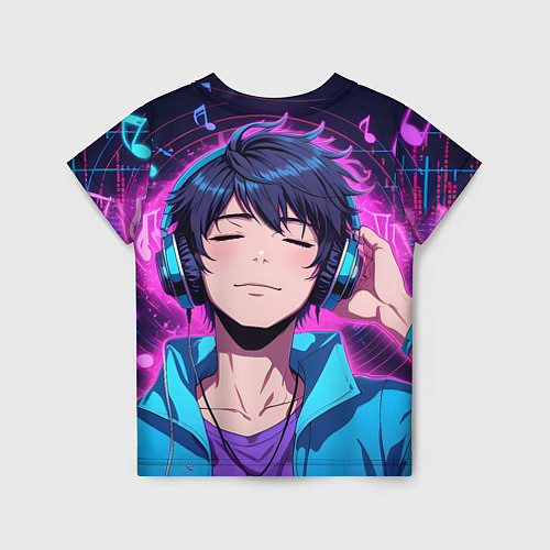 Детская футболка Любитель музыки / 3D-принт – фото 2