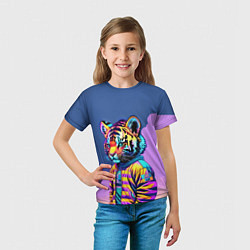 Футболка детская Cool tiger cub - pop art, цвет: 3D-принт — фото 2
