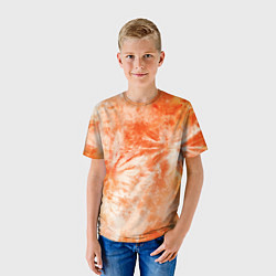 Футболка детская Оранжевый тай-дай пятна, цвет: 3D-принт — фото 2