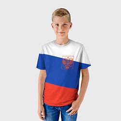Футболка детская Россия флаг с гербом, цвет: 3D-принт — фото 2