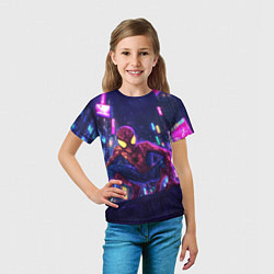 Футболка детская Человек паук с желтыми глазами, цвет: 3D-принт — фото 2